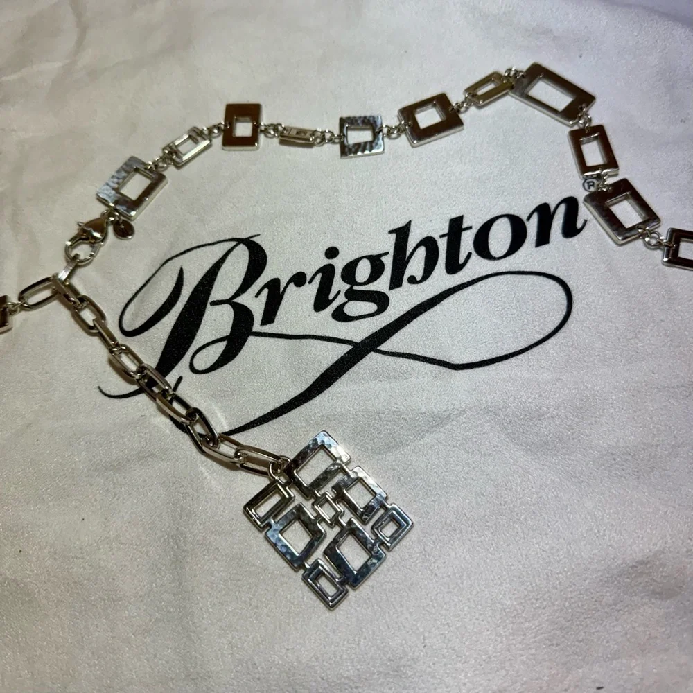 Brighton Silver Tone Square Link Adjustable Belt - Picture 3 of 4
